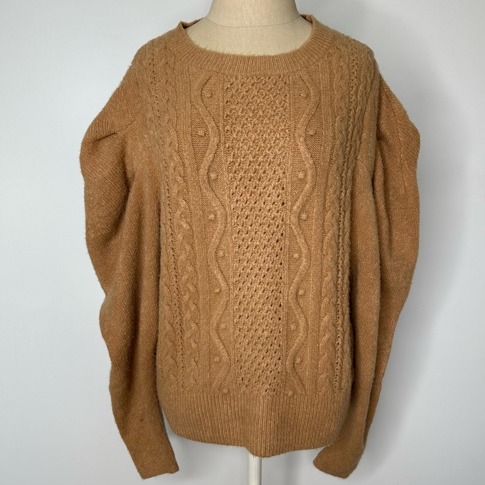 Express Tan Cable Knit Sweater